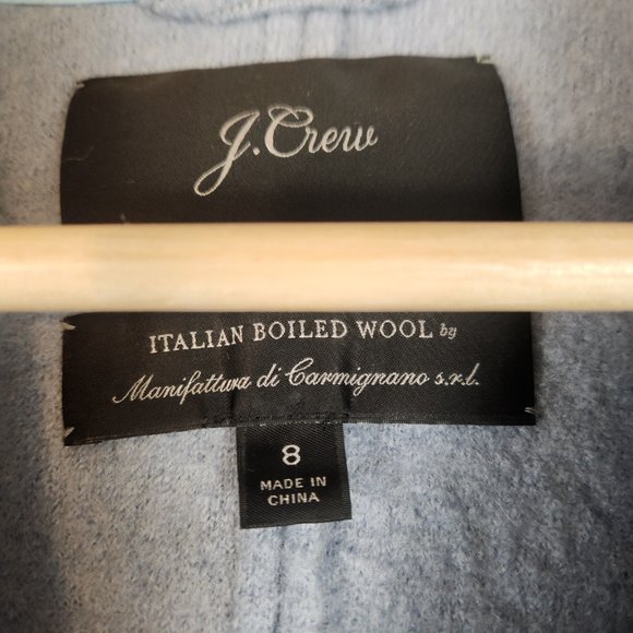 J. Crew Daphne‎ Topcoat Women's 8 Blue Italian Boiled Wool Preppy Classic - Picture 7 of 11